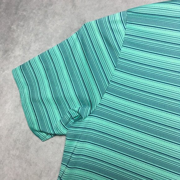Adidas Mens Primegreen Polo Shirt size Large Short Sleeve Teal Blue Stretch - Picture 13 of 14